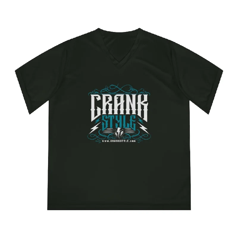 Women's Performance Vintage Crank Style V-Neck T-Shirt Cozy Sweatshirt Design